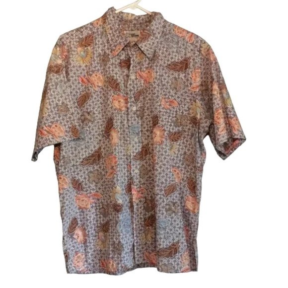VTG Reyn Spooner Hawaiian Button Short Sleeve Shirt Lilac Floral Size XL - Picture 1 of 6